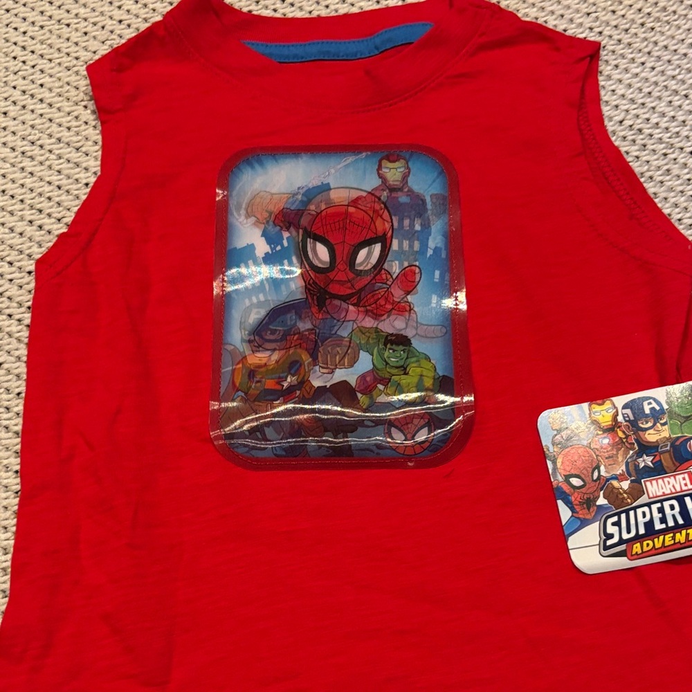 Tank Spider-Man toddler boys 5T cotton holographic sleeveless